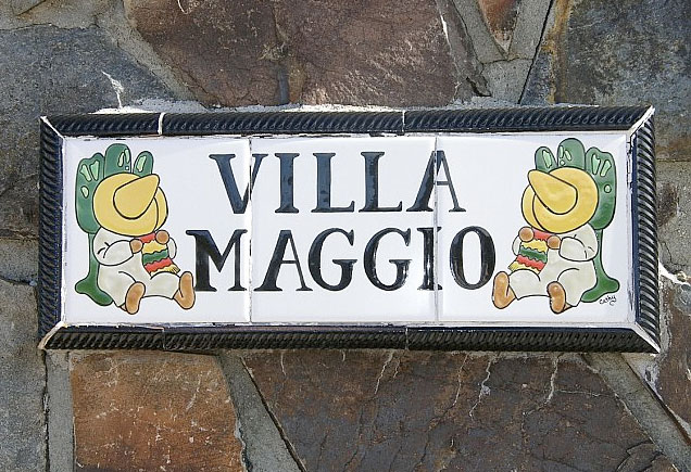 The sign at the entrance to Frank Sinatra's Villa Maggio compound.
